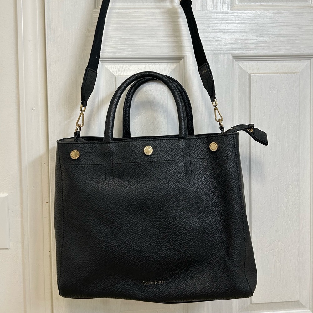 Calvin Klein Black Pebbled Leather Handbag